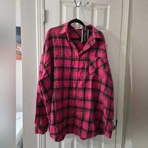 nwt 5x plaid button down
